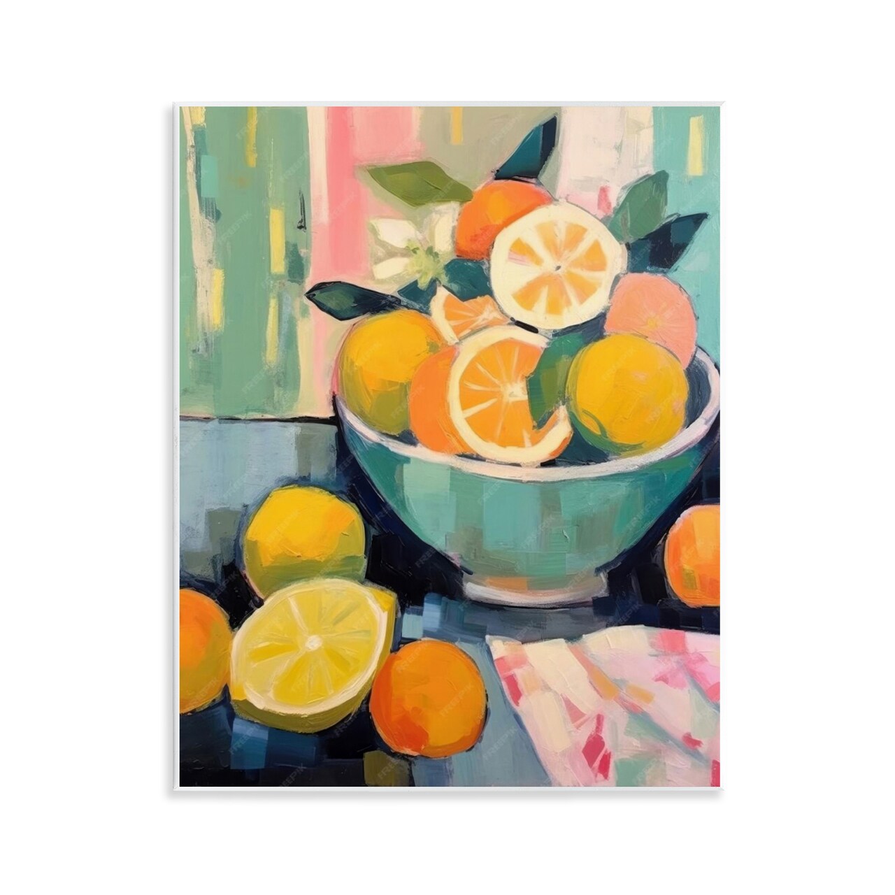 Stupell Industries Orange & Lemon Bowl Wall Plaque Art Design by LSR Design Studio